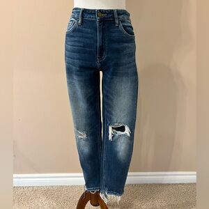 Flying Monkey Jeans Size 30 High Rise Distressed Crop Raw Hem (18)